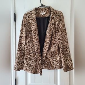 LOFT Leopard Print Open Blazer size 2